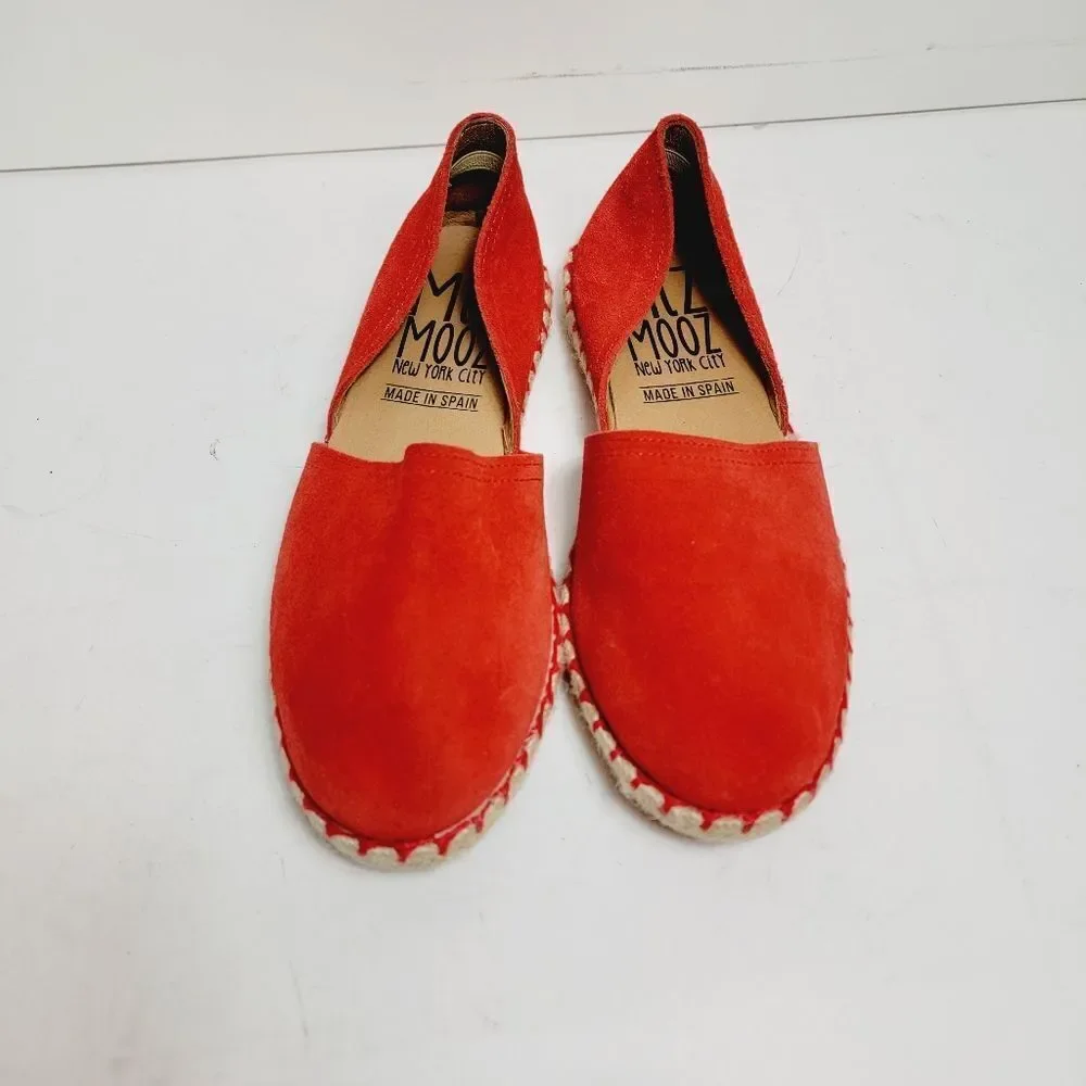 Miz Mooz Carmena Orange Suede Flat Espadrille Size 7 EU37